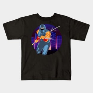 Synthwave Ninja Gaiden Kids T-Shirt